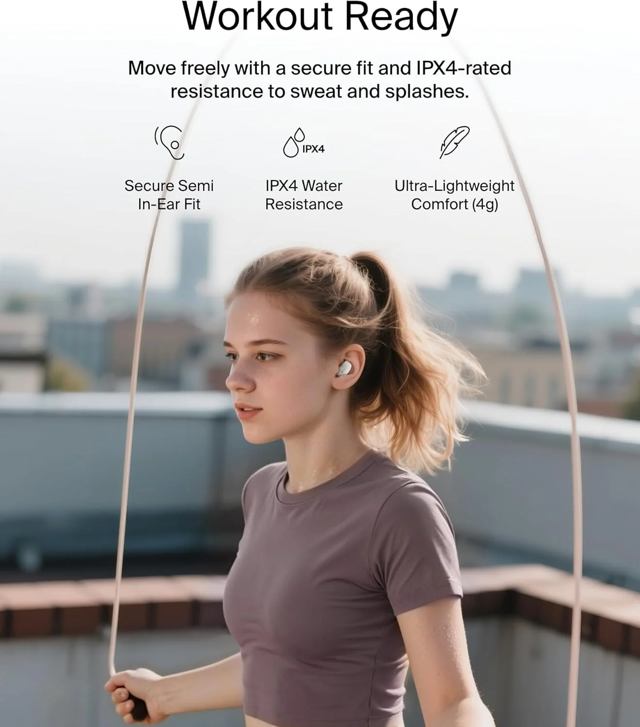 هدفون بی سیم Belkin SoundForm Anywhere، هدفون بلوتوثی با راحتی طولانی مدت، هدفون سبک وزن IPX4 ضد آب برای آیفون، آیپد، تبلت، لپ تاپ، دوچرخه سواری، دویدن و موارد دیگر - سفید