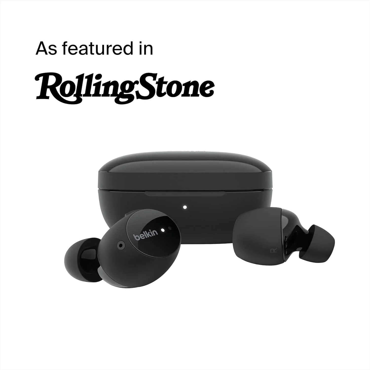 هدفون بی سیم بلوتوثی Belkin Soundform Immerse با قابلیت حذف نویز هیبریدی (ANC)، شارژ بی سیم، مقاوم در برابر آب، قابلیت ردیابی با Apple Find My و Belkin Ping My Earbuds برای آیفون، گلکسی، پیکسل و سایر دستگاه ها - مشکی (S/M/L)