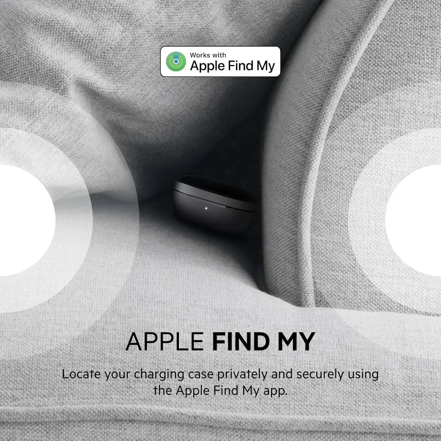 هدفون بی سیم بلوتوثی Belkin Soundform Immerse با قابلیت حذف نویز هیبریدی (ANC)، شارژ بی سیم، مقاوم در برابر آب، قابلیت ردیابی با Apple Find My و Belkin Ping My Earbuds برای آیفون، گلکسی، پیکسل و سایر دستگاه ها - مشکی (S/M/L)