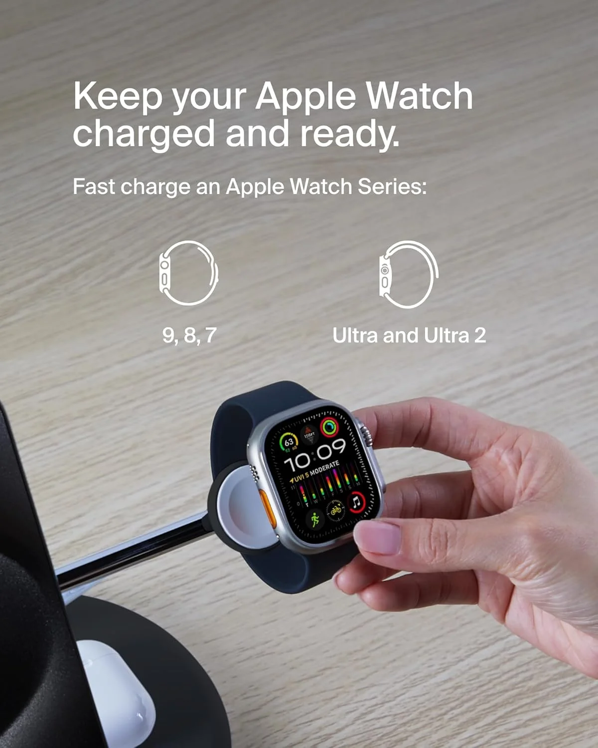 پایه شارژ بیسیم 3 در 1 بلکین BoostCharge با Qi2 15W، شارژر سریع سازگار با MagSafe برای آیفون 17، ایر، 16، 15، 14، 13، 12 سری، PixelSnap، ایرپادز، اپل واچ (PSU شامل) - مشکی پایه شارژ بیسیم 3 در 1 بلکین BoostCharge با Qi2 15W، شارژر سریع سازگار با MagSafe برای آیفون 17، ایر، 16، 15، 14، 13، 12 سری، PixelSnap، ایرپادز، اپل واچ (PSU شامل) - مشکی