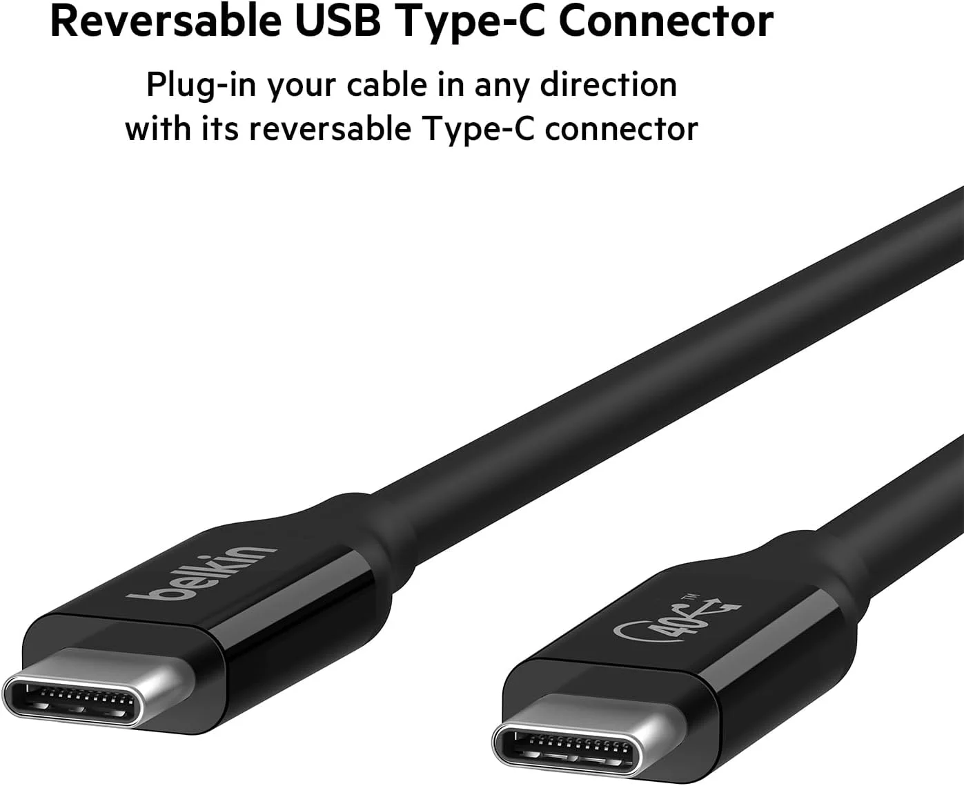 کابل USB4، USB-C به USB-C بلکین، دارای گواهی USB IF با قابلیت انتقال توان تا 100 وات، سرعت انتقال داده 40 گیگابیت بر ثانیه و سازگاری با Thunderbolt 3، USB 3.2، کابل شارژ و غیره - 0.8 متر کابل USB4، USB-C به USB-C بلکین، دارای گواهی USB IF با قابلیت انتقال توان تا 100 وات، سرعت انتقال داده 40 گیگابیت بر ثانیه و سازگاری با Thunderbolt 3، USB 3.2، کابل شارژ و غیره - 0.8 متر