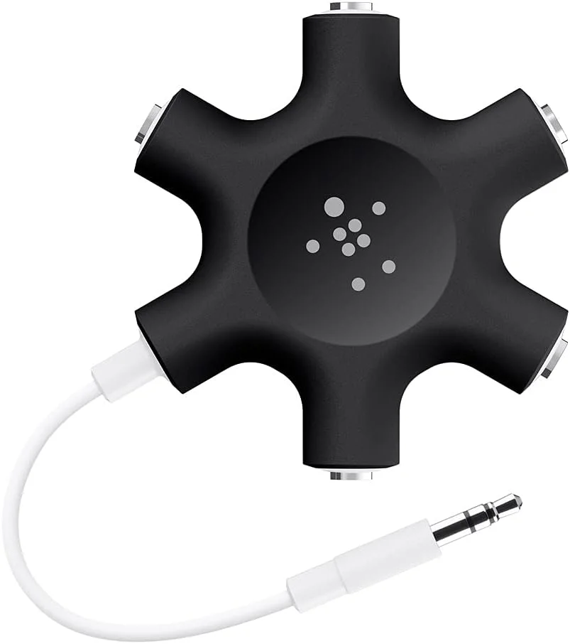 اسپلیتر صدا Belkin Rockstar (تقسیم کننده 5 طرفه، جک 3.5 میلی متری) مشکی، سیمی اسپلیتر صدا Belkin Rockstar (تقسیم کننده 5 طرفه، جک 3.5 میلی متری) مشکی، سیمی