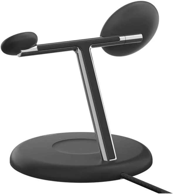 پایه شارژ بیسیم 3 در 1 بلکین BoostCharge Pro با Qi2 (15 وات) به همراه آداپتور برق - مشکی پایه شارژ بیسیم 3 در 1 بلکین BoostCharge Pro با Qi2 (15 وات) به همراه آداپتور برق - مشکی