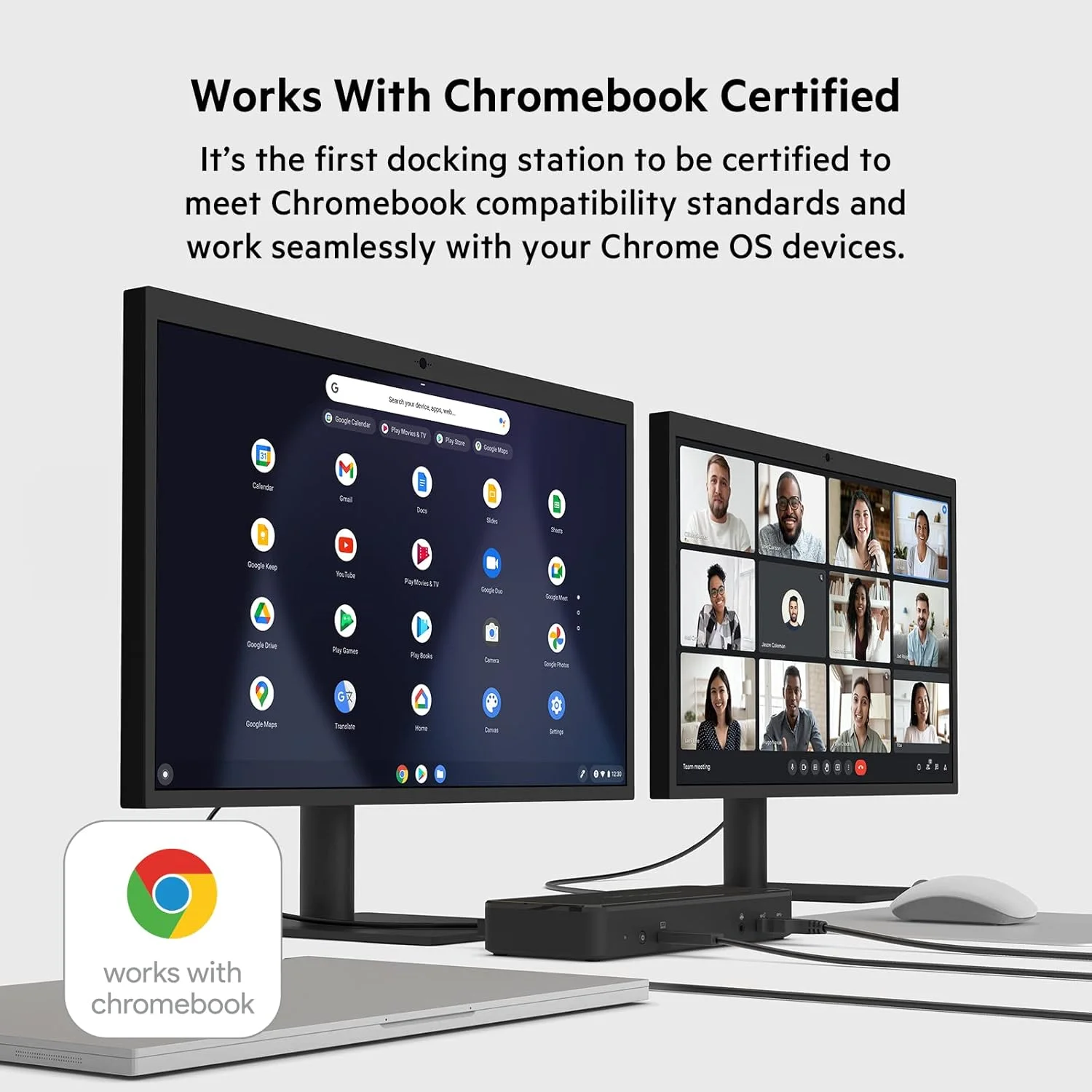 داک استیشن 14 پورت USB-C بلکین، توان رسانی 65 واتی، نمایشگر 4K، دارای 2 پورت HDMI، 2 پورت DisplayPort، 3 پورت USB-C، 5 پورت USB-A و 1 پورت گیگابیتی اترنت، داک USB-C برای کروم بوک، رایانه های شخصی ویندوز، XPS و سایر