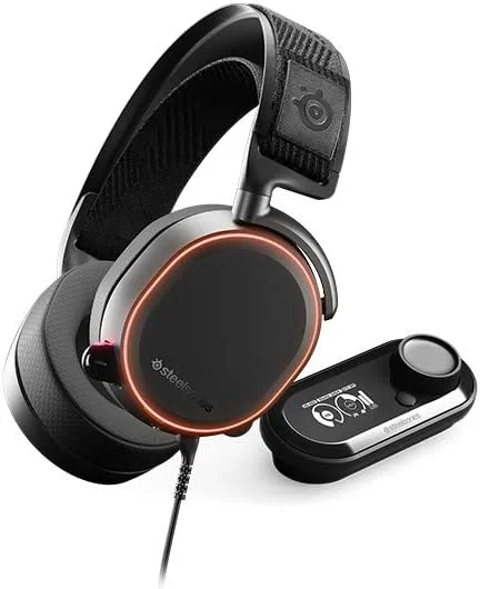 هدست گیمینگ سیمی SteelSeries Arctis Pro + GameDAC - صدای Hi-Res تایید شده - DAC و آمپ اختصاصی - برای PS5/PS4 و PC - مشکی