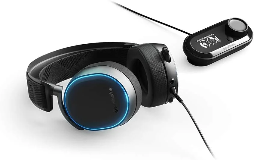 هدست گیمینگ سیمی SteelSeries Arctis Pro + GameDAC - صدای Hi-Res تایید شده - DAC و آمپ اختصاصی - برای PS5/PS4 و PC - مشکی