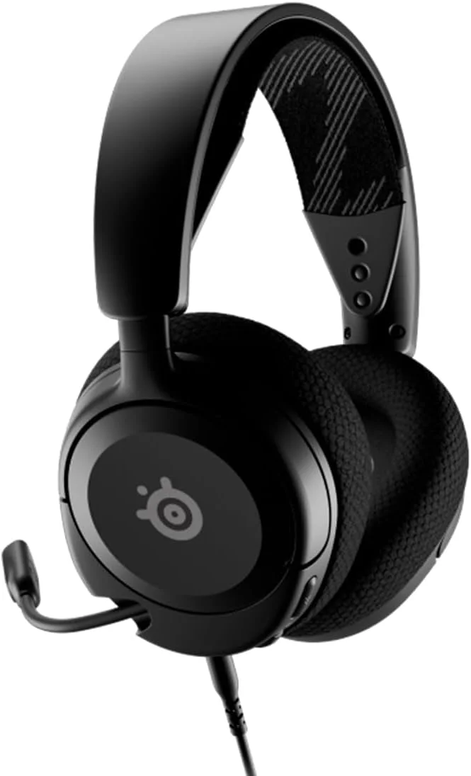 هدست گیمینگ چند منظوره SteelSeries Arctis Nova 1، درایورهای Hi-Fi، صدای فضایی، طراحی راحت، بادوام، فوق سبک، میکروفون حذف نویز، مشکی (بازسازی شده)