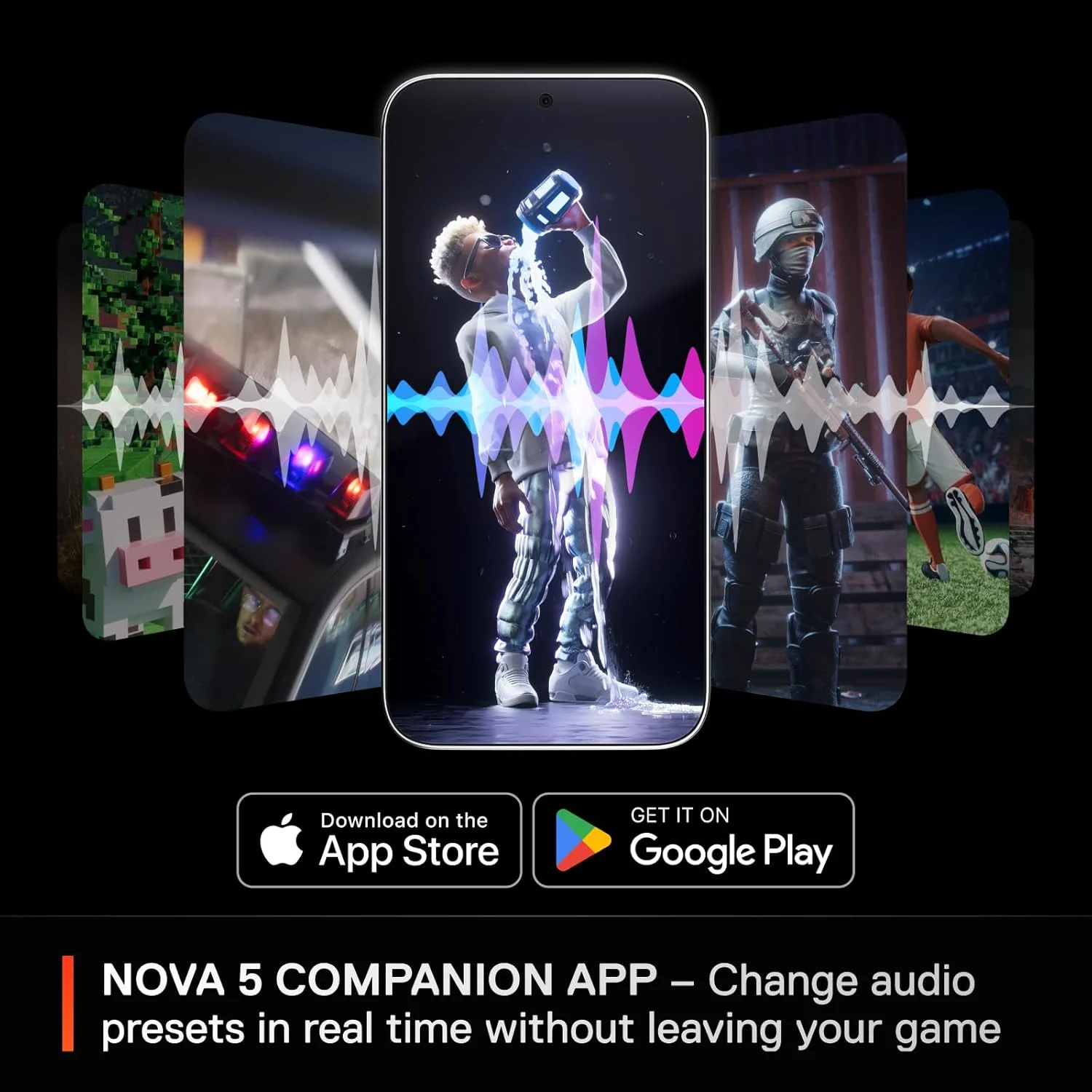 هدست گیمینگ بی‌سیم چند سیستمه SteelSeries Arctis Nova 5 - درایورهای مغناطیسی نئودیمیوم - بیش از 100 تنظیمات صوتی از پیش تعیین شده - باتری 60 ساعته - 2.4 گیگاهرتز یا بلوتوث - میکروفون ClearCast Gen2.X - سازگار با PC، PS5، PS4، Switch، موبایل