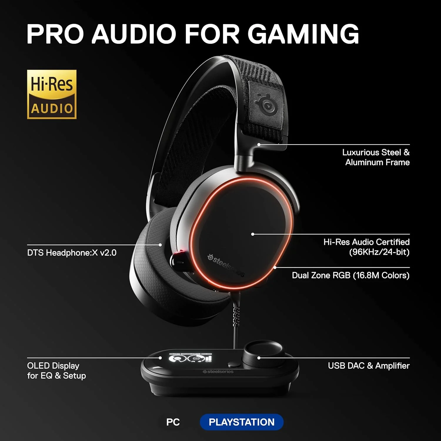 هدست استیل سریز Arctis Pro رو گوشی 35 میلی متری به همراه GameDAC (61453) هدست استیل سریز Arctis Pro رو گوشی 35 میلی متری به همراه GameDAC (61453)