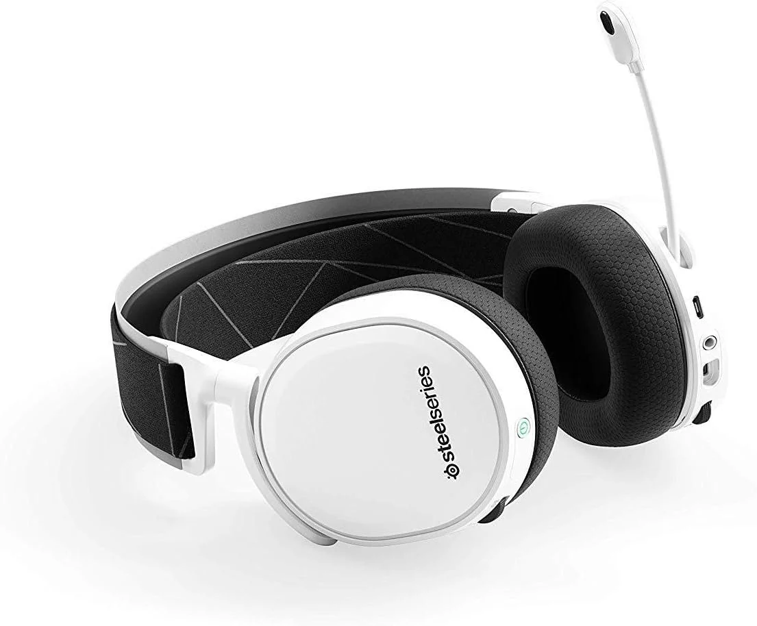 هدست گیمینگ بی سیم SteelSeries Arctis 7 (ویرایش 2019) با صدای فراگیر DTS Headphone:X v2.0 برای PC و PlayStation 4 - سفید