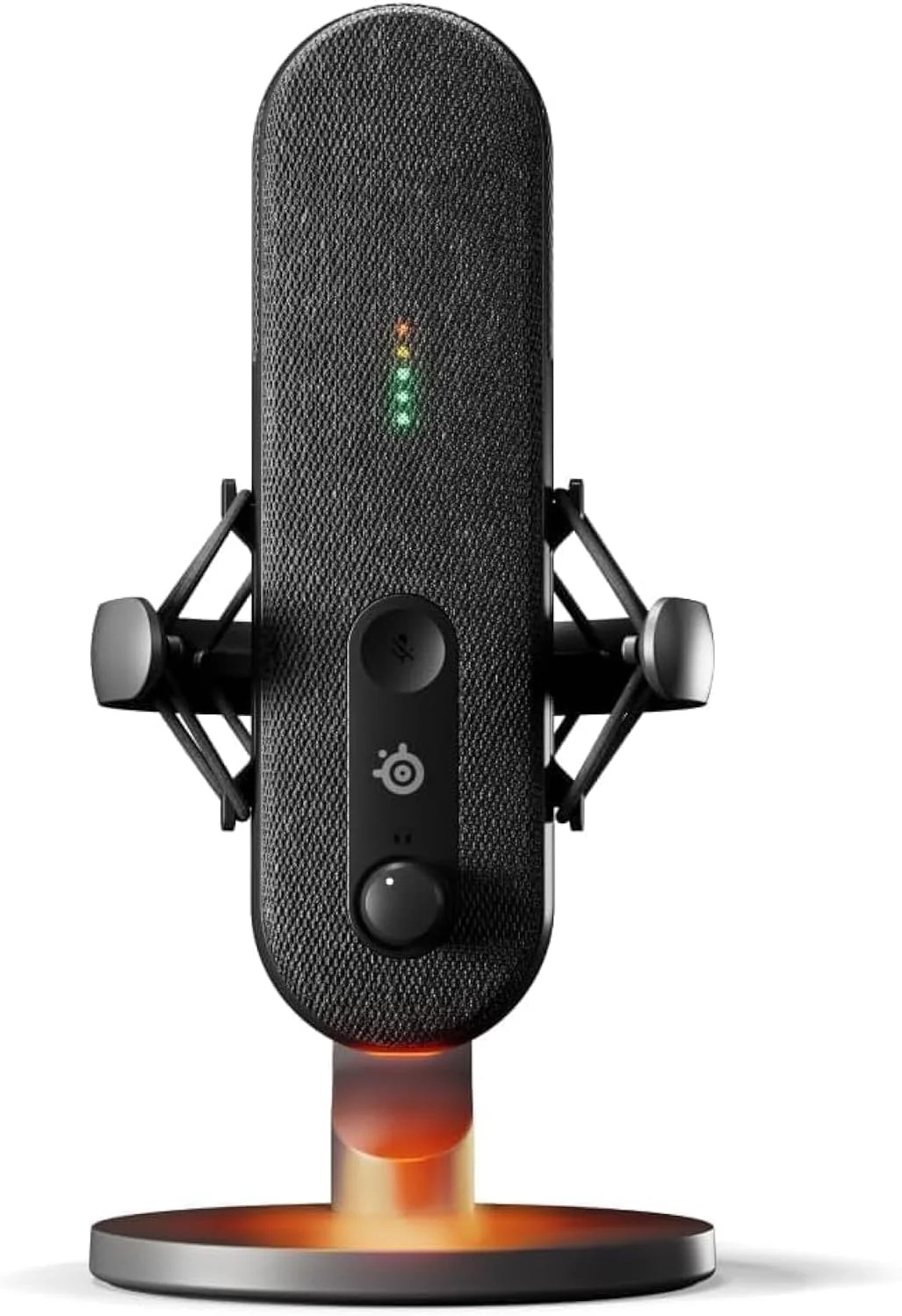 میکروفون USB SteelSeries Alias برای کامپیوتر - کپسول 3 برابر بزرگتر برای بازی، استریم و پادکست - نرم افزار صوتی Sonar for Streamers - حذف نویز هوش مصنوعی - بی صدا کردن LED و نظارت بر سطح - پایه ضد لرزش - مشکی