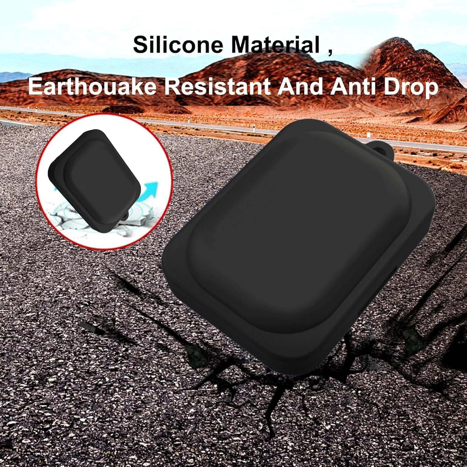 محافظ سیلیکونی درجه یک و ضد ضربه Azonee برای ایرپادهای بی سیم Nothing Ear A، سیلیکون نرم تمام بدنه با جاکلیدی - مشکی، لوازم جانبی بادوام و مقاوم در برابر خش برای هدفون