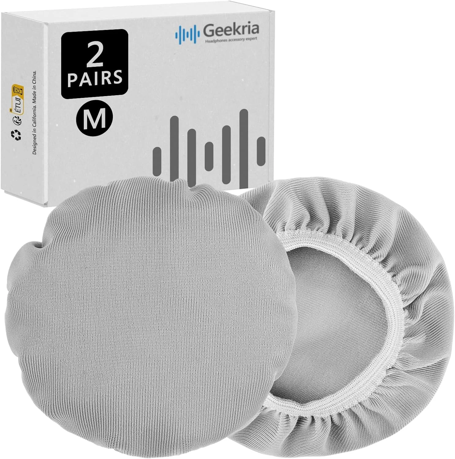 Geekria 2 جفت کاور پارچه ای انعطاف پذیر هدفون - دارای گواهی ایمنی محصول - محافظ های قابل شستشو و کشسان گوشی برای هدست های Over-Ear، پدهای عرق گیر برای باشگاه، بازی (سایز M/خاکستری) Geekria 2 جفت کاور پارچه ای انعطاف پذیر هدفون - دارای گواهی ایمنی محصول - محافظ های قابل شستشو و کشسان گوشی برای هدست های Over-Ear، پدهای عرق گیر برای باشگاه، بازی (سایز M/خاکستری)