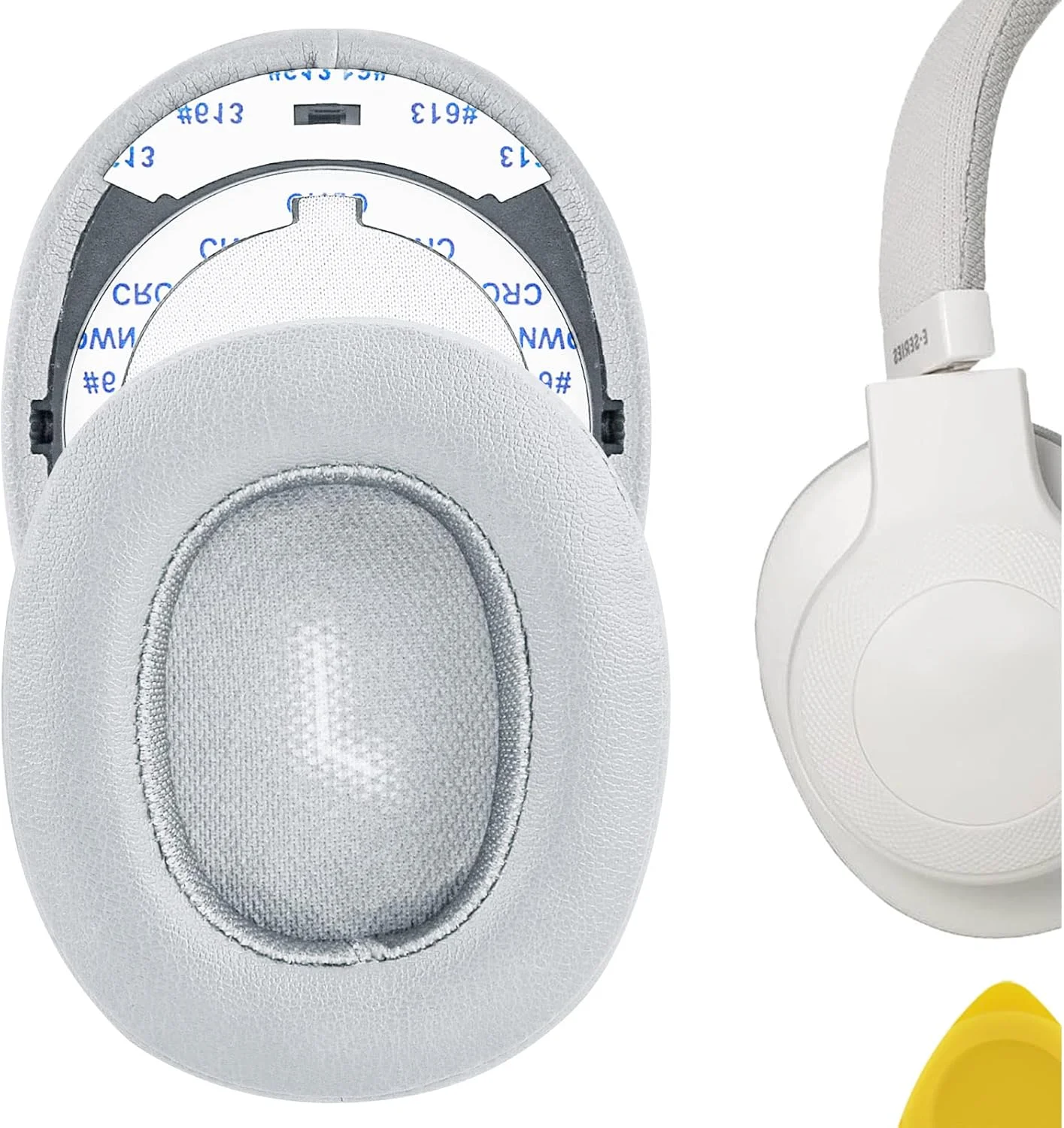 پدهای گوشی جایگزین QuickFit Geekria برای هدفون JBL E55BT، بالشتک های گوشی، قطعات تعمیر (خاکستری)