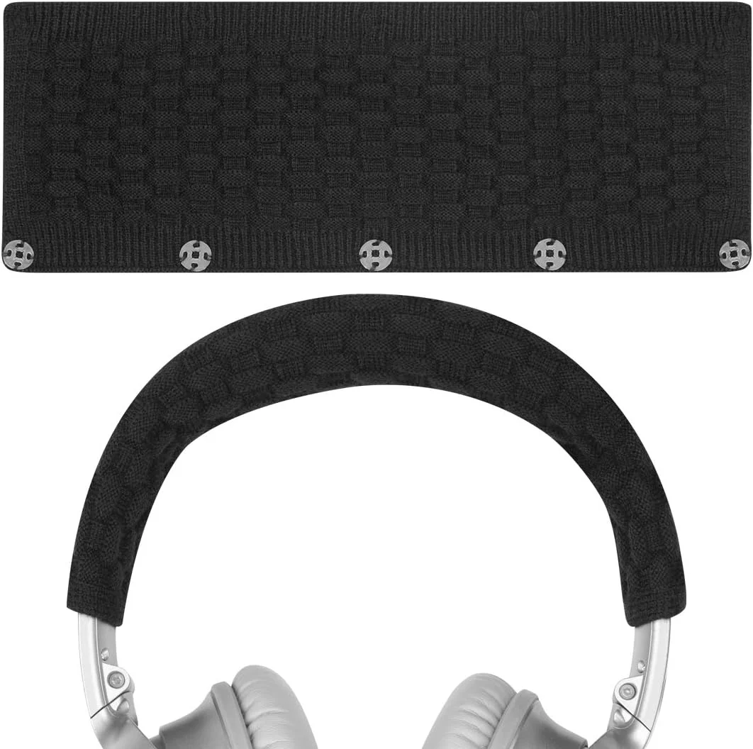 روکش هدبند پارچه بافتنی Geekria سازگار با هدفون های Bose QC35 II، QC25، QC15، QC2، قطعه تعویضی بالشتک سر، نصب آسان DIY (مشکی)