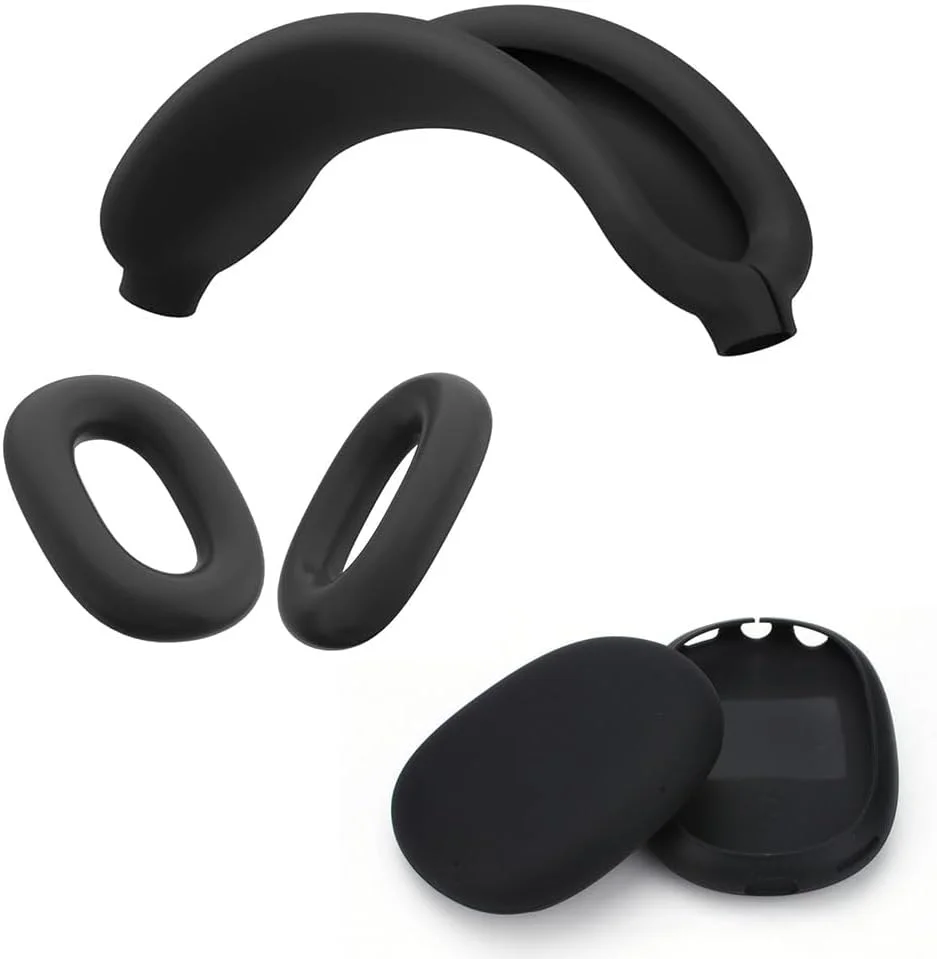 کاور سیلیکونی JZS برای هدفون AirPods Max، کاور محافظ ضد خش پد گوشی برای AirPods Max، لوازم جانبی محافظ سیلیکونی نرم برای Apple AirPods Max (مشکی)
