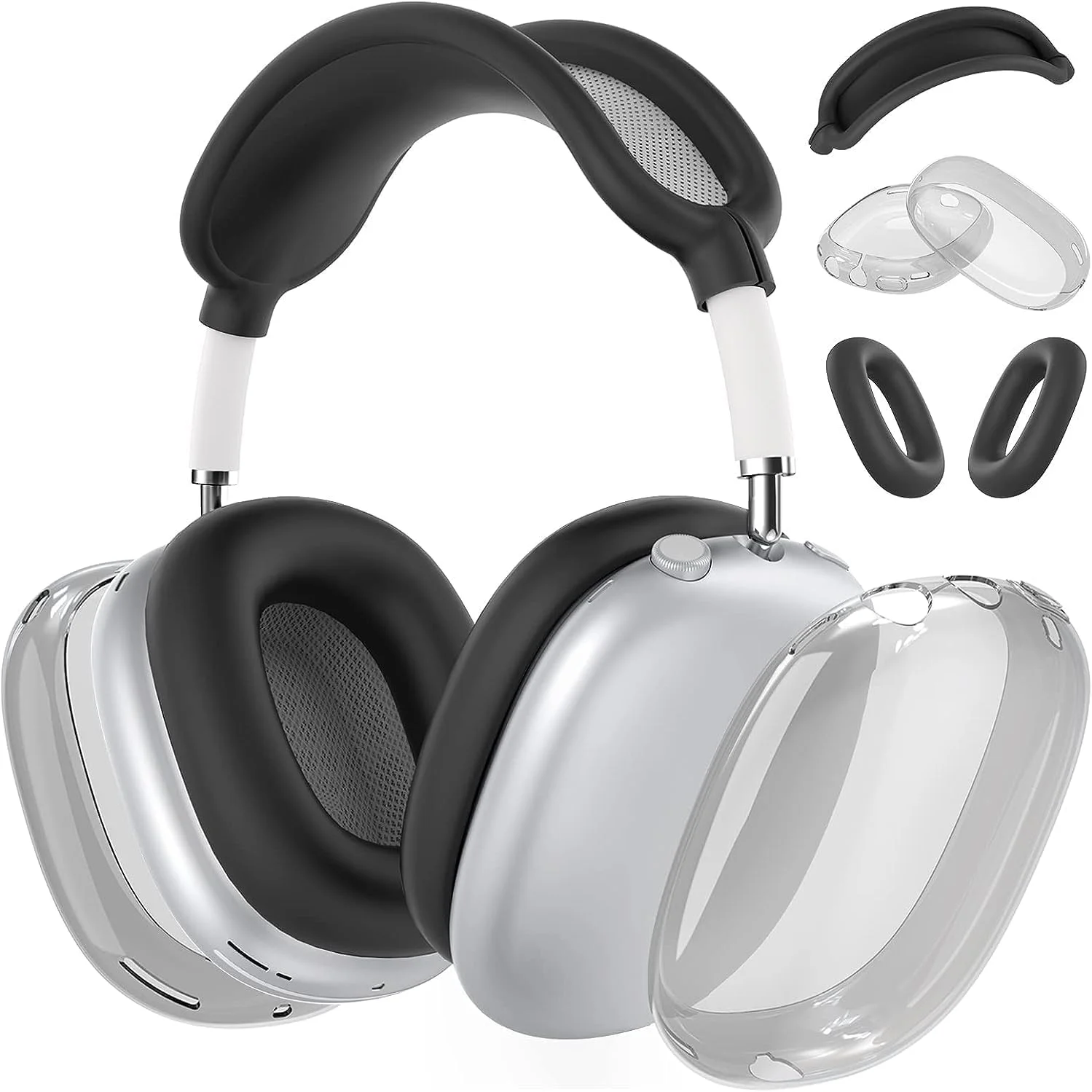 کاور سیلیکونی برای هدفون AirPods Max 2 2024: کاور پد گوشی/کاور کاپ گوشی/کاور هدبند برای AirPods Max - محافظ پوست سیلیکونی نرم