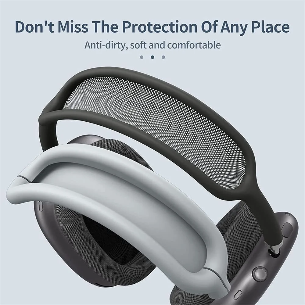 کاور سیلیکونی SYOSI برای هدفون AirPods Max، کاور ضد خش کاپ های گوشی و کاور هدبند برای AirPods Max، محافظ لوازم جانبی برای AirPods Max، لوازم جانبی محافظ هدست (خاکستری) - تصویر 3