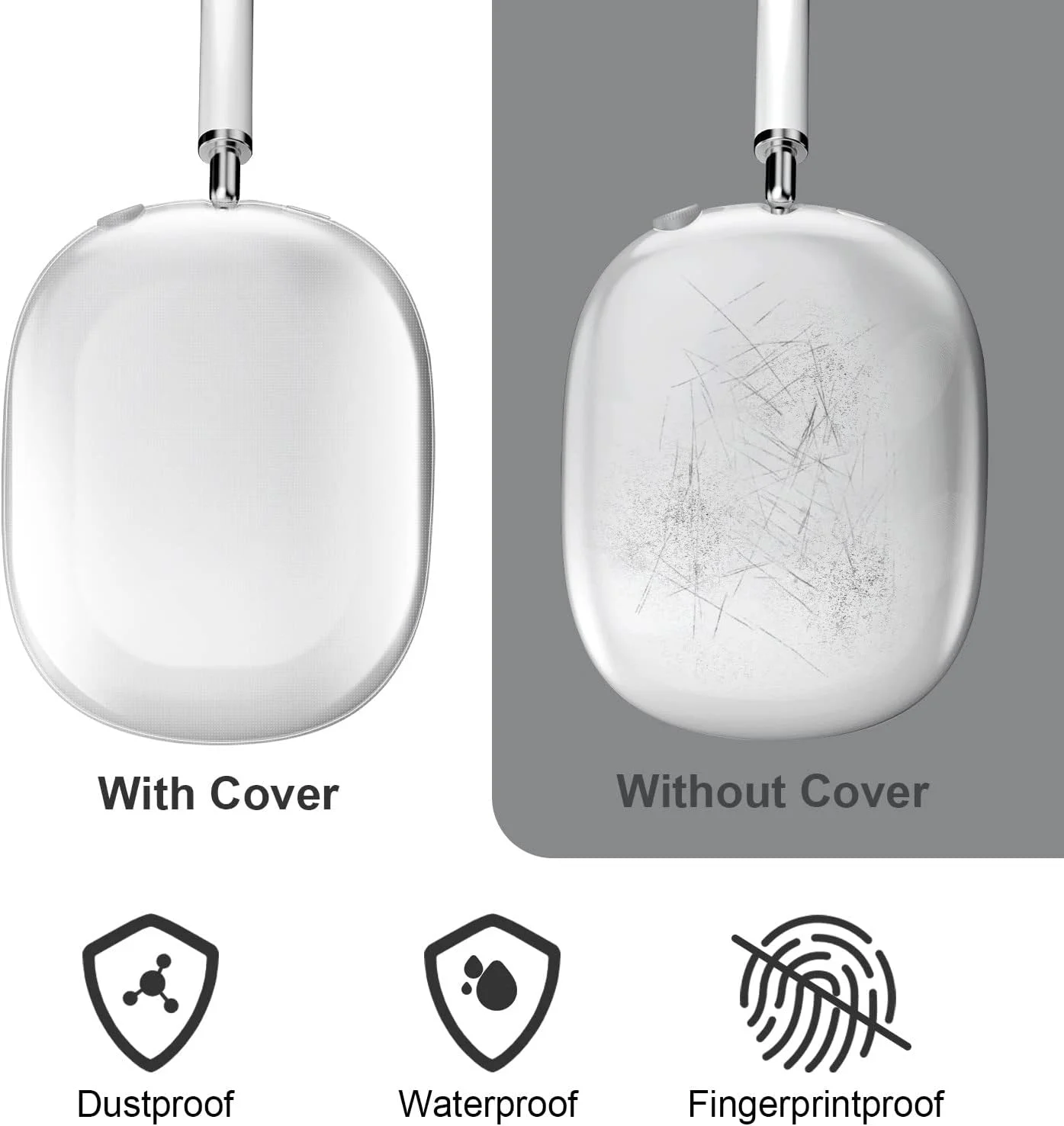 کاور محافظ VICHYIE برای AirPods Max، کاور TPU نرم شفاف ضد خش، محافظ لوازم جانبی شفاف برای هدفون Airpods Max (شفاف) - تصویر 2 کاور محافظ VICHYIE برای AirPods Max، کاور TPU نرم شفاف ضد خش، محافظ لوازم جانبی شفاف برای هدفون Airpods Max (شفاف) - تصویر 2