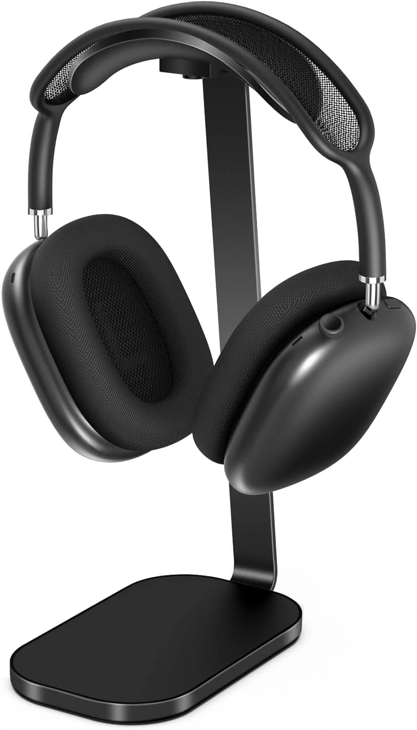 پایه نگهدارنده هدفون VICHYIE برای ایرپادز مکس، نگهدارنده هدست با میله پشتیبانی آلومینیومی، پایه رومیزی سنگین لوازم جانبی پشتیبانی هدفون برای همه هدفون ها - مشکی