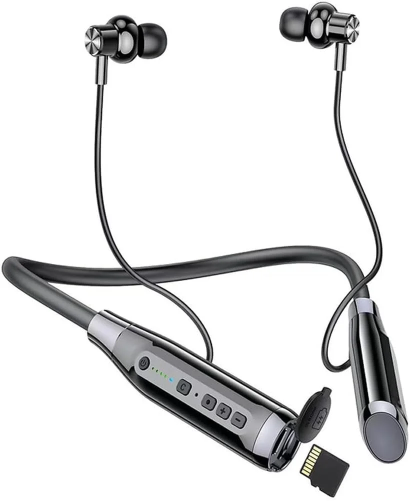 گردنبند بلوتوثی هاینو تکو آلمان مدل HN120 با 120 ساعت پخش موسیقی، کیفیت صدای باس عالی، میکروفون فوق العاده شفاف و پشتیبانی از کارت TF - مشکی