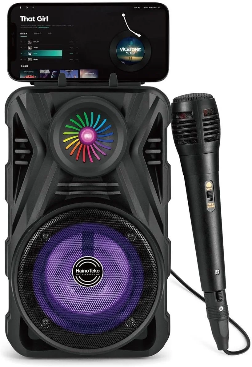 اسپیکر بلوتوث قابل حمل هاینو تکو P30 با 1 میکروفون سیمی برای استفاده در فضای داخلی و خارجی - مشکی