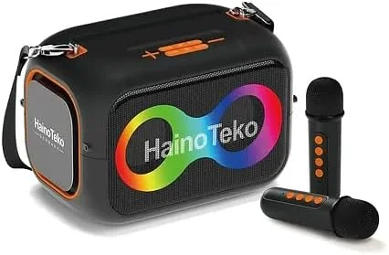 اسپیکر بلوتوثی بی سیم قابل حمل HainoTeko با صدای Hi-Fi، زمان پخش طولانی تر، طراحی قابل حمل، بیس تقویت شده، ایده آل برای خانه، فضای باز، مسافرت و مهمانی (TB4 MIC)