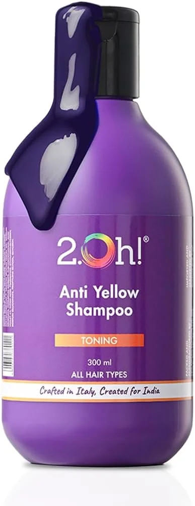 شامپو ضد زردی 2.Oh! - شامپو بنفش با کیفیت ایتالیایی برای موهای رنگ شده، هایلایت شده، دکلره شده و بلوند - شامپو آبی برای موهای خاکستری (دو نقطه اوه!) 300 میلی لیتر