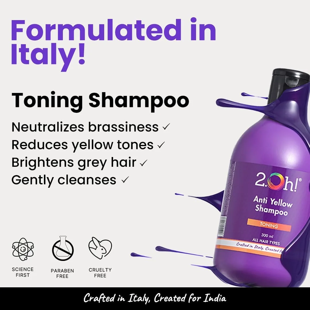 شامپو ضد زردی 2.Oh! - شامپو بنفش با کیفیت ایتالیایی برای موهای رنگ شده، هایلایت شده، دکلره شده و بلوند - شامپو آبی برای موهای خاکستری (دو نقطه اوه!) 300 میلی لیتر شامپو ضد زردی 2.Oh! - شامپو بنفش با کیفیت ایتالیایی برای موهای رنگ شده، هایلایت شده، دکلره شده و بلوند - شامپو آبی برای موهای خاکستری (دو نقطه اوه!) 300 میلی لیتر