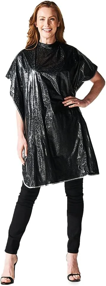 شنل شامپو آرایشگری بتی دین، ضد آب و ضد لک، یقه نایلونی نرم، طراحی مشکی کلاسیک، بست محکم، 91 در 137 سانتی متر، مشکی شنل شامپو آرایشگری بتی دین، ضد آب و ضد لک، یقه نایلونی نرم، طراحی مشکی کلاسیک، بست محکم، 91 در 137 سانتی متر، مشکی