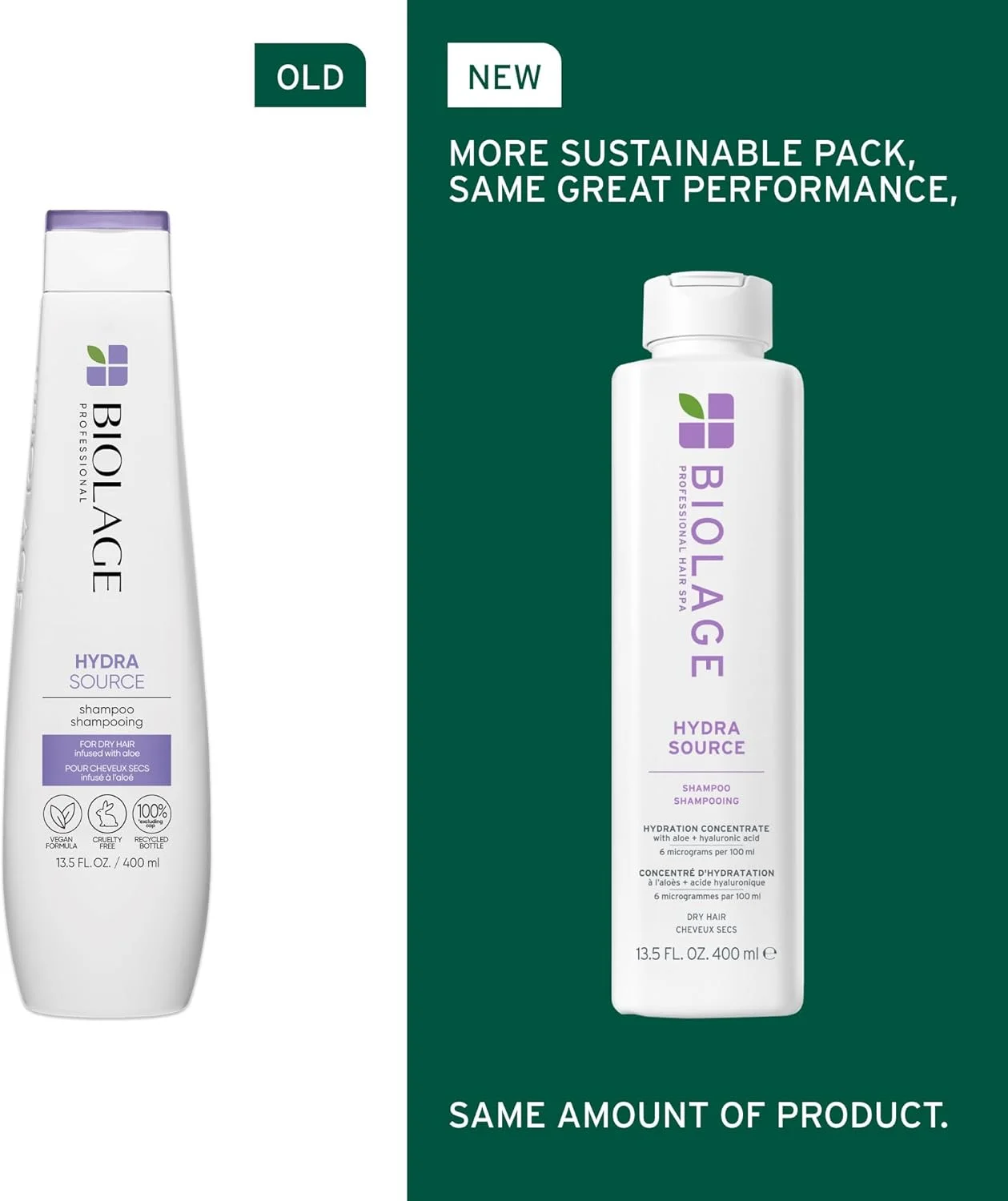 شامپو Biolage Hydra Source - نرم کننده و درخشان کننده، برای موهای خشک، غنی شده با آلوئه تخمیر شده و اسید هیالورونیک میکرو فیلتر شده، وگان و بدون پارابن شامپو Biolage Hydra Source - نرم کننده و درخشان کننده، برای موهای خشک، غنی شده با آلوئه تخمیر شده و اسید هیالورونیک میکرو فیلتر شده، وگان و بدون پارابن