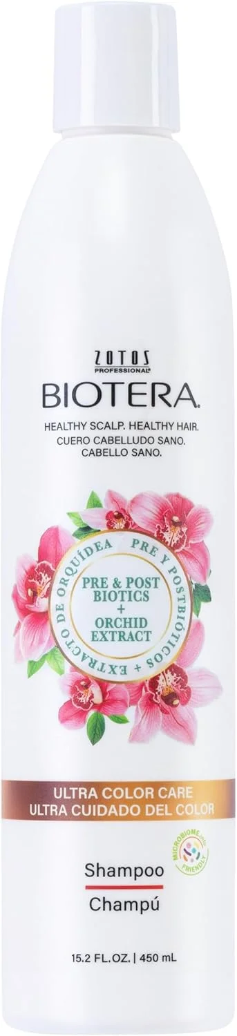 شامپو مراقبت از رنگ مو Biotera Ultra | افزایش ماندگاری رنگ موهای رنگ شده | سازگار با میکروبیوم | وگان و بدون تست حیوانی | بدون پارابن و سولفات | محافظ رنگ مو | 450 میلی لیتر شامپو مراقبت از رنگ مو Biotera Ultra | افزایش ماندگاری رنگ موهای رنگ شده | سازگار با میکروبیوم | وگان و بدون تست حیوانی | بدون پارابن و سولفات | محافظ رنگ مو | 450 میلی لیتر