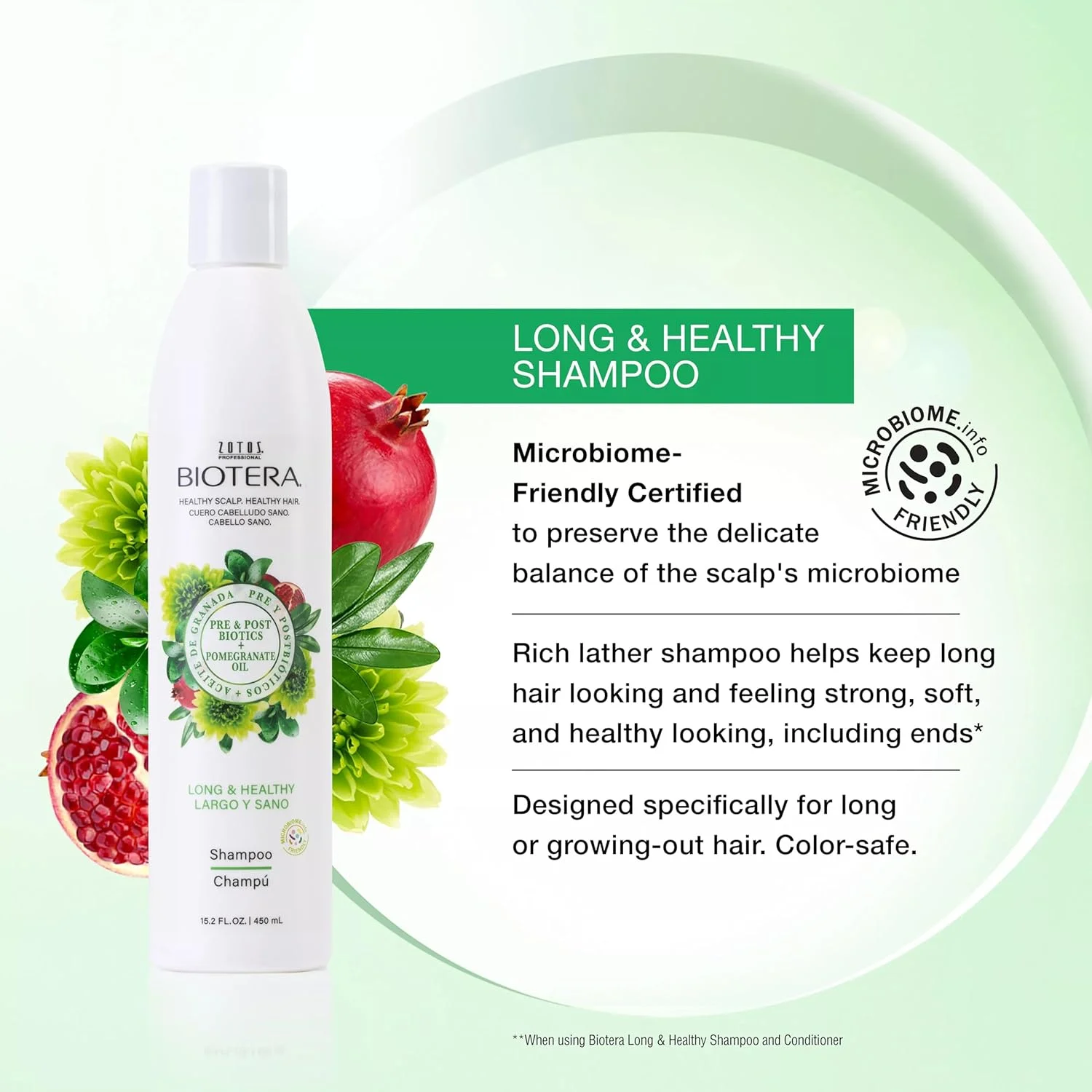 شامپو تقویت کننده موهای بلند و سالم Biotera | مناسب موهای بلند یا در حال رشد | سازگار با میکروبیوم | وگان و بدون تست حیوانی | بدون پارابن | محافظ رنگ مو | ۹۴۶ میلی لیتر شامپو تقویت کننده موهای بلند و سالم Biotera | مناسب موهای بلند یا در حال رشد | سازگار با میکروبیوم | وگان و بدون تست حیوانی | بدون پارابن | محافظ رنگ مو | ۹۴۶ میلی لیتر