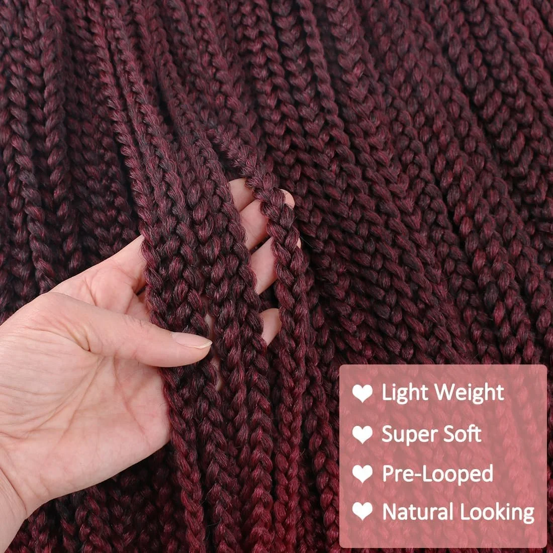 آزونی، ۳ بسته بافت موی جعبهای قلاب بافی الهه، موی بافت جعبهای از قبل حلقه شده، موی بافت مصنوعی بلند (قرمز، 30 اینچ (بسته 3 عددی)) آزونی، ۳ بسته بافت موی جعبهای قلاب بافی الهه، موی بافت جعبهای از قبل حلقه شده، موی بافت مصنوعی بلند (قرمز، 30 اینچ (بسته 3 عددی))