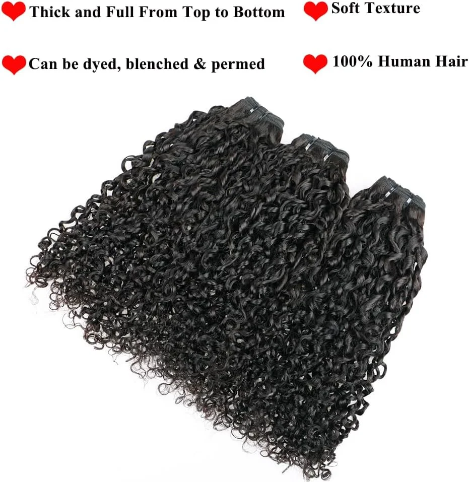 بافت دوتایی موی فر پیکسی 16A، بسته های 20 20 20 اینچی، بسته های فر برمه ای، موی طبیعی 3C4A 100% فرآوری نشده، اکستنشن موی خام برزیلی، اکستنشن بافت سریع، رنگ طبیعی