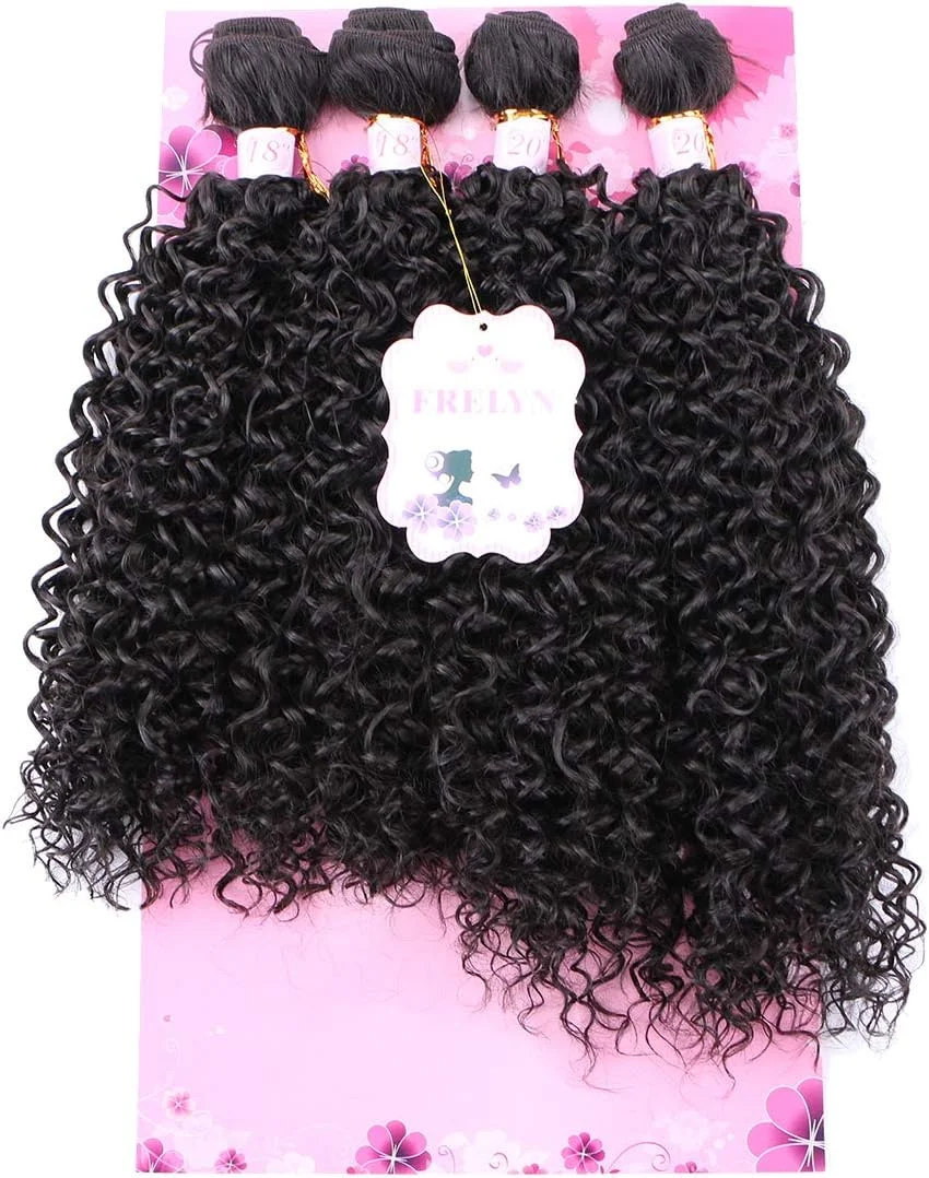 بسته های موی بافته فر فریالین، رنگ قهوه ای تیره شماره 2، سایز 18 18 20 20 اینچ، 4 تکه، الیاف مقاوم در برابر حرارت، نرم و طبیعی مانند موی انسان