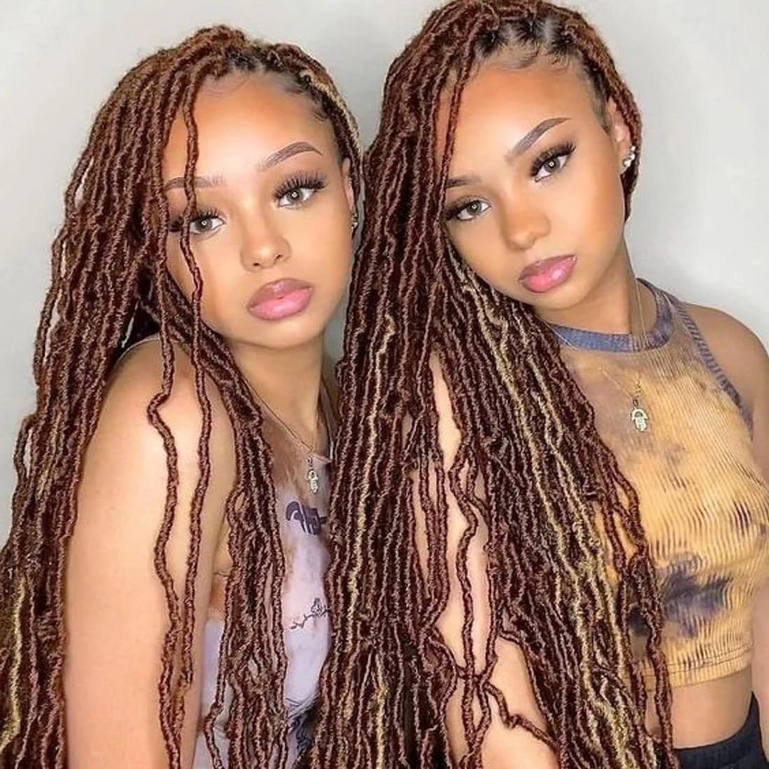اکستنشن مو بافت مدل Nu Soft Locs، 7 بسته، 60 سانتی‌متر، قهوه‌ای تیره، الهه طبیعی، بافت آفریقایی نرم و حالت‌دار، 18 رشته در هر بسته، مناسب برای خانم‌ها، رنگ 30#
