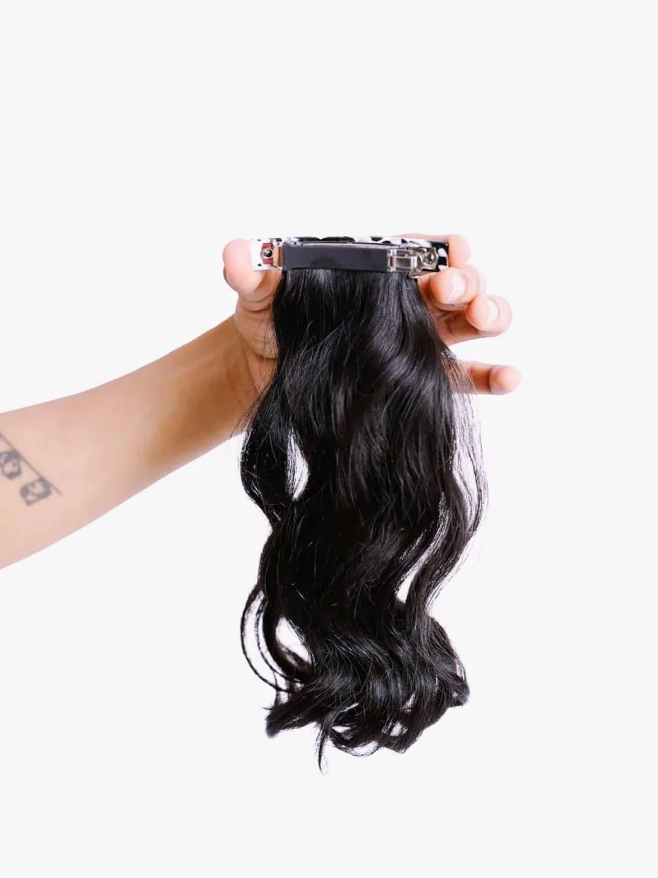 گیره مویی بارت DAZZ LOOK، اکستنشن موی دم اسبی فر و موج دار 38 سانتی متری، موی بسیار نرم، روکش مات، رنگ مشکی