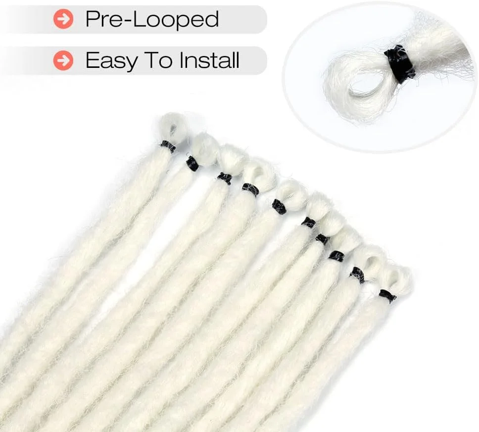 اکستنشن در dreadlock ضخیم سفید صدفی Kraler، 20 رشته با عرض 1 سانتی متر، اکستنشن dreads بافتنی SE از موی مصنوعی، dreadlock به سبک هیپ هاپ برای دختران اکستنشن در dreadlock ضخیم سفید صدفی Kraler، 20 رشته با عرض 1 سانتی متر، اکستنشن dreads بافتنی SE از موی مصنوعی، dreadlock به سبک هیپ هاپ برای دختران