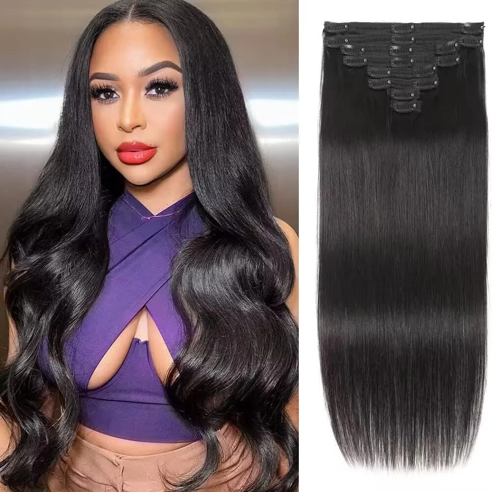 اکستنشن مو گیره ای آمتیست موی طبیعی انسان برای زنان 100% موی بکر برزیلی فرآوری نشده مشکی طبیعی 20 اینچ موی صاف 8 تکه در هر مجموعه با 18 گیره 120 گرم اکستنشن مو گیره ای آمتیست موی طبیعی انسان برای زنان 100% موی بکر برزیلی فرآوری نشده مشکی طبیعی 20 اینچ موی صاف 8 تکه در هر مجموعه با 18 گیره 120 گرم