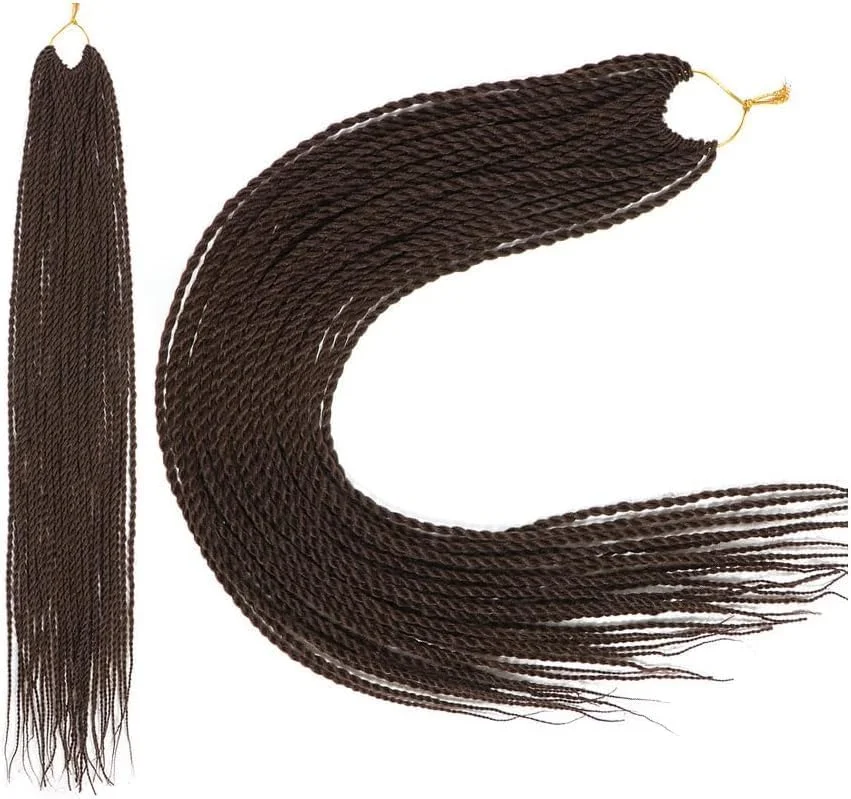 اکستنشن بافت مو FDEETY، موی مصنوعی 60 سانتی متری برای اکستنشن بافت مو، بافت موی جعبه ای برای زنان و دختران (قهوه ای)