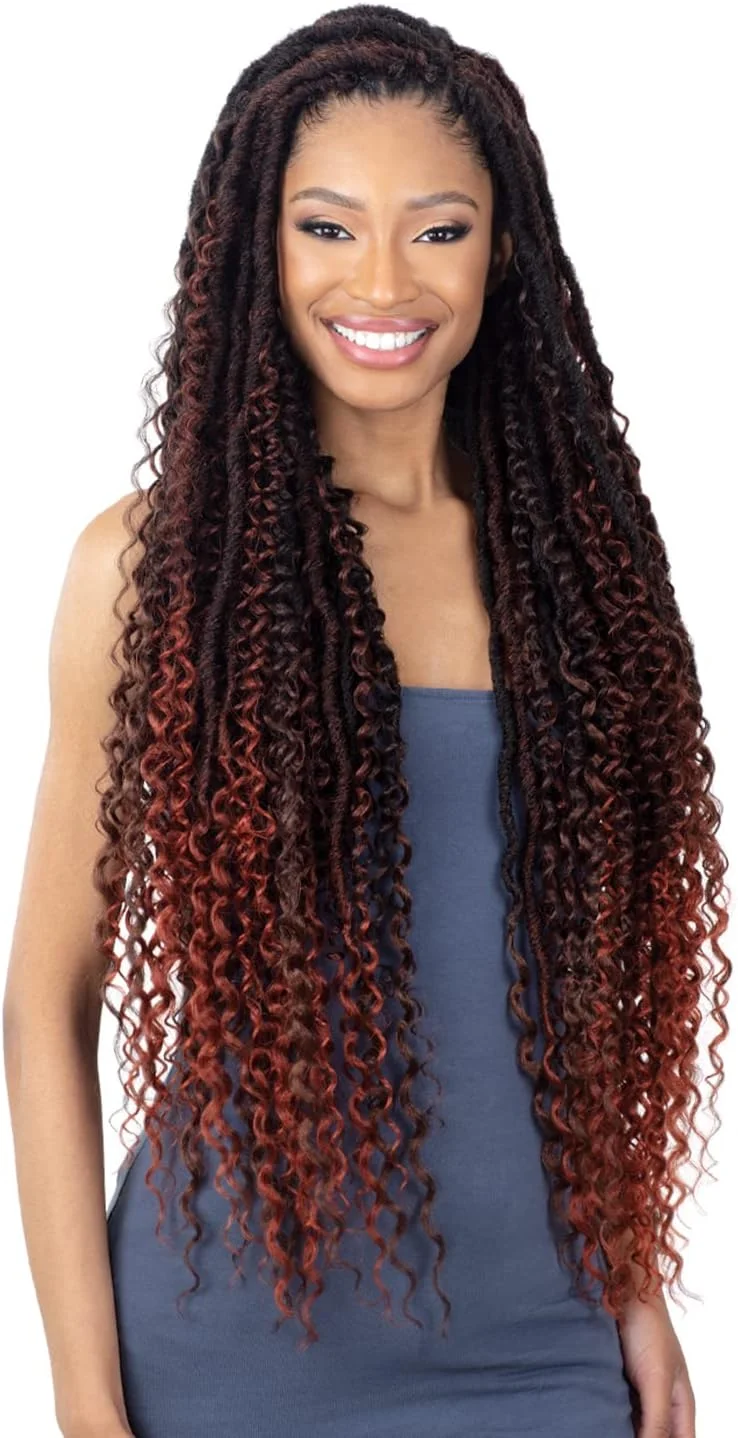 بافت موی مصنوعی قلاب بافی FreeTress مدل Boho Hippie Loc طول 30 اینچ (بسته 4 عددی، رنگ CARAMELT)