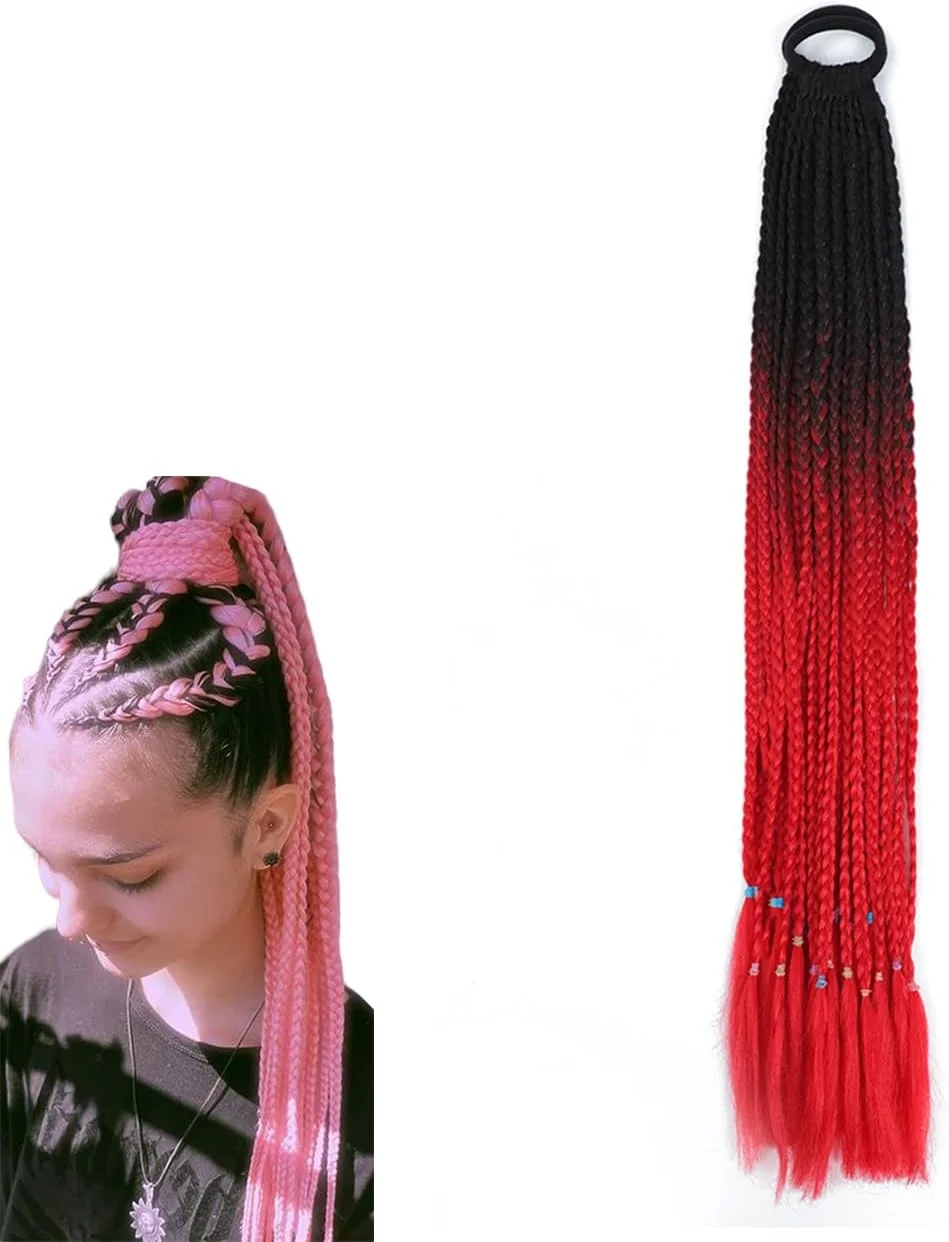 اکستنشن مو بافت مصنوعی قلاب بافی موی بافتنی مشکی شرابی BZ15