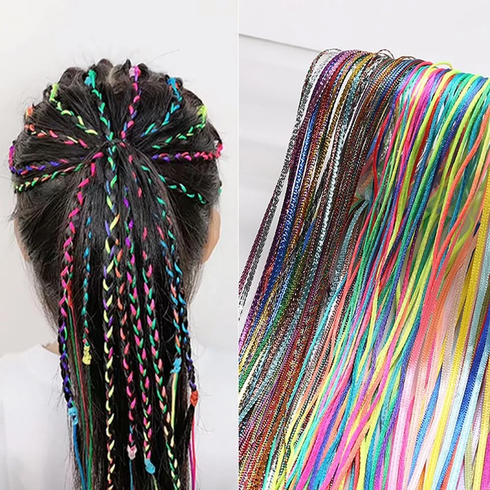 30 عدد اکستنشن موی رنگی برای بافت مو، مناسب کودکان، زنان و بزرگسالان، لوازم جانبی آرایش مو، لوازم جانبی موی کودکان برای دختران، اکستنشن بافت مو (بافت ظریف)