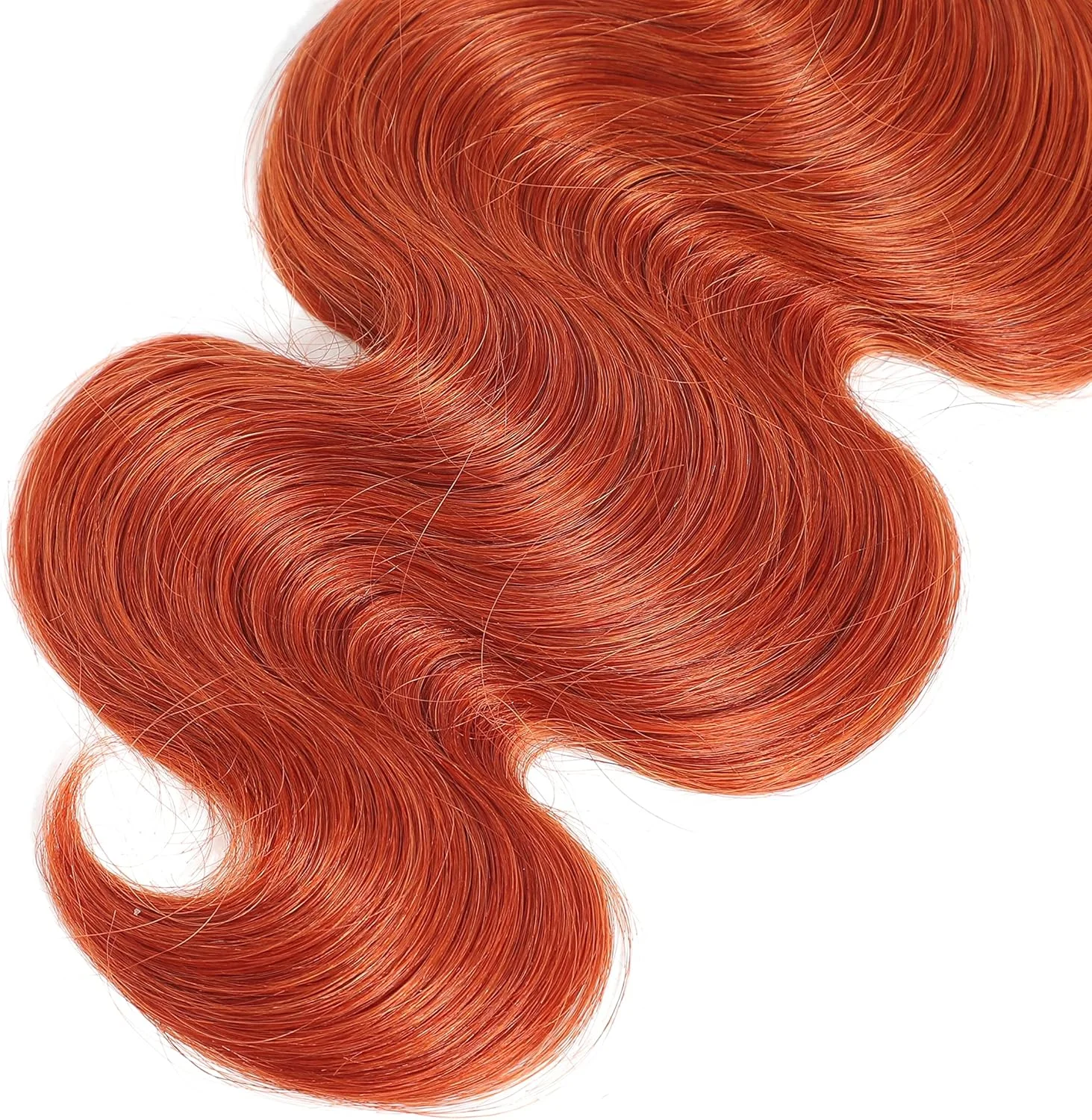 بافت موی طبیعی بدن REMY HAIR FASHION، بسته 350 گرمی، 100% موی طبیعی برزیلی، بافت طبیعی، اکستنشن موی نارنجی، بسته موی زنجبیلی 14 اینچی
