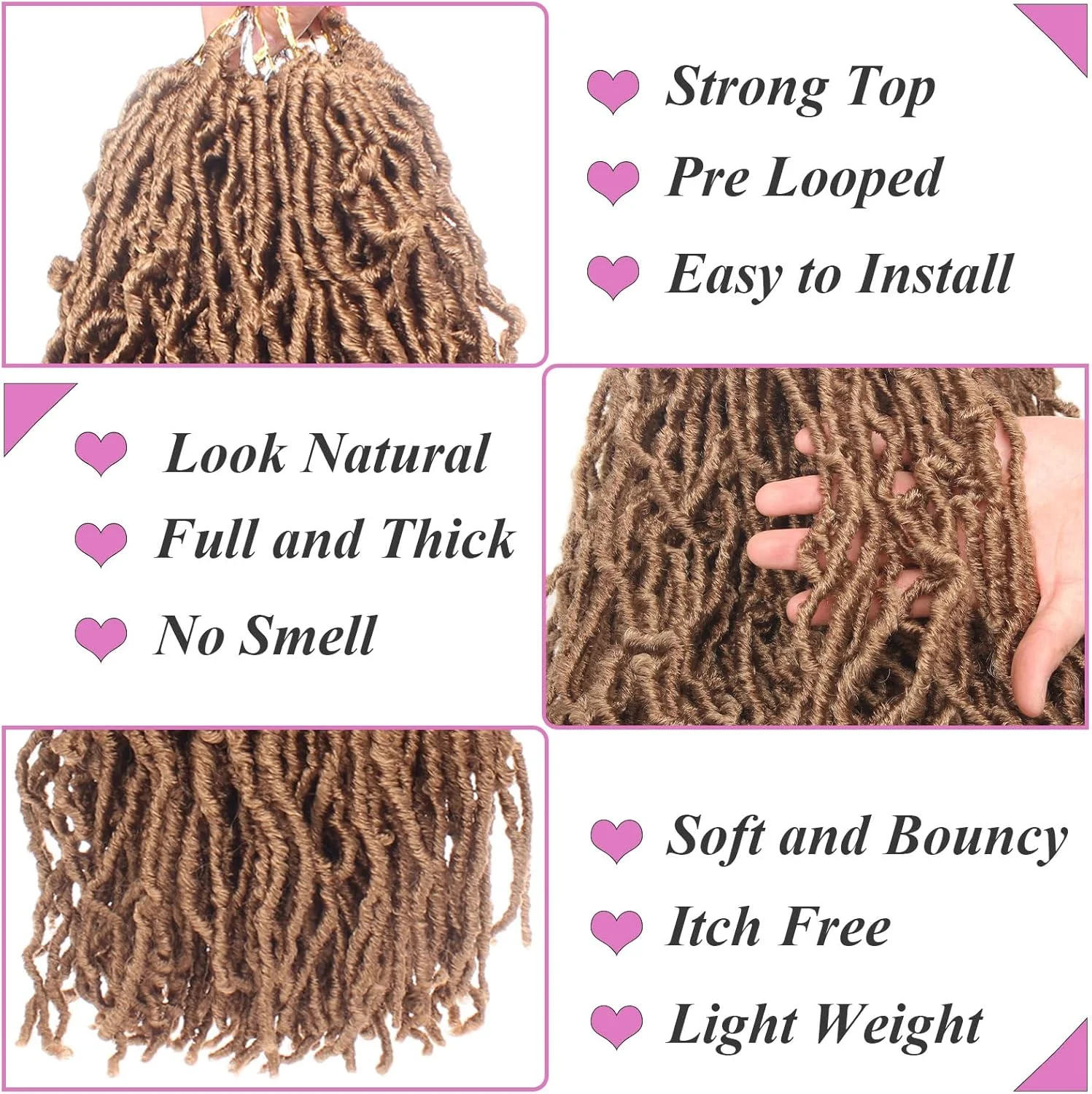 موهای بافت کروشه ای بلند و مصنوعی Samtress، بافت های کروشه ای نرم 24 اینچی، 7 بسته موی بافت الهه از پیش حلقه شده، اکستنشن موی بافت فر نرم برای زنان (#27)