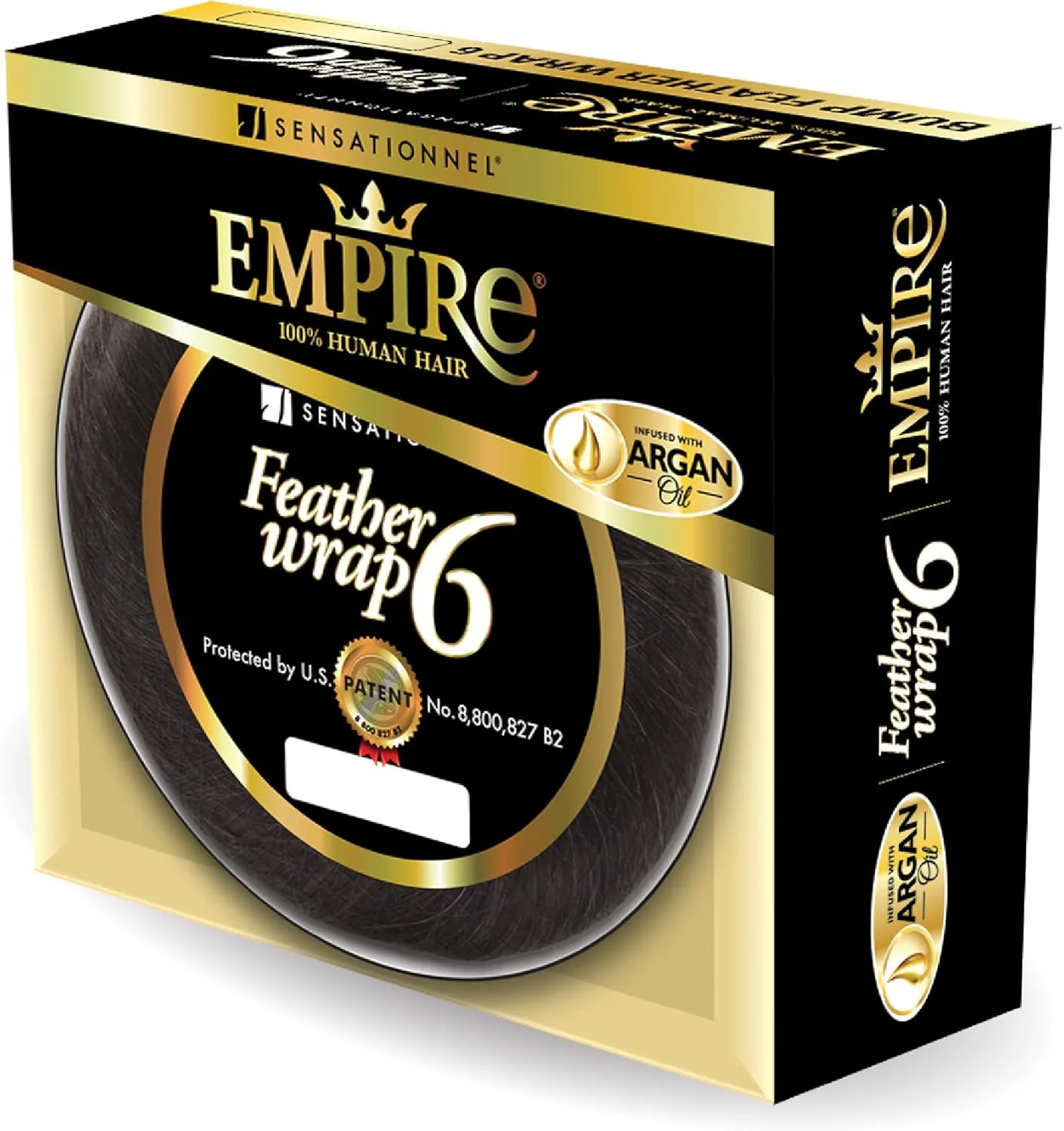 اکستنشن موی بافت Sensationnel Empire Bump - اکستنشن موی کوتاه پر دار تماما طبیعی برای خانم ها - Empire human hair HWEFE6 Feather Wrap 15cm (1B)