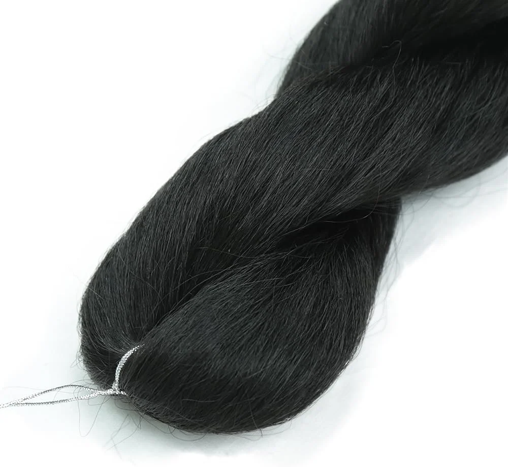 بسته های موی بافتنی صاف، موی بافتنی 16 اینچ 300 گرم مشکی طبیعی یاکی الیاف مصنوعی ممتاز برای اکستنشن موی زنان