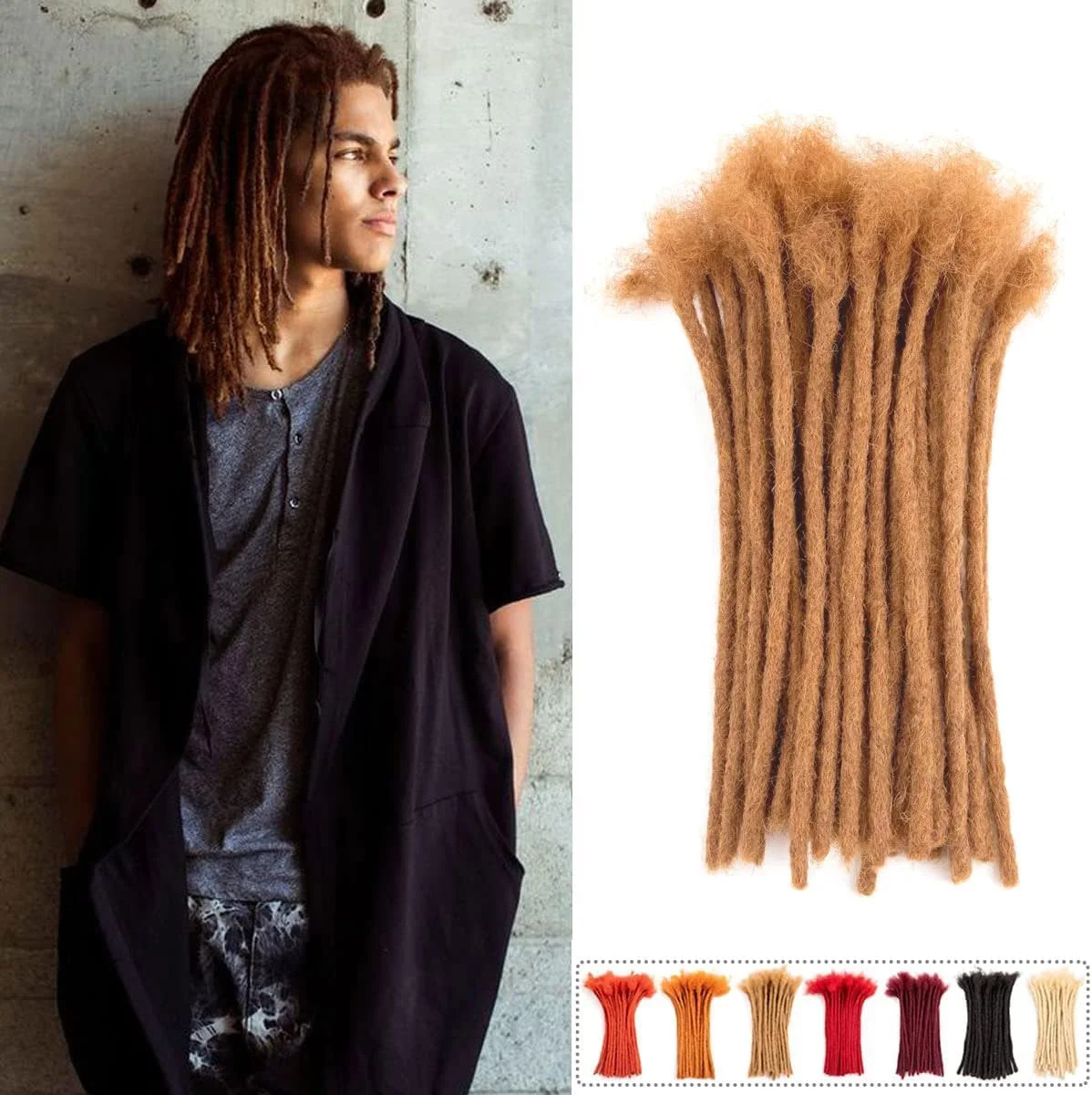 اکستنشن موی dreadlocks آفریقایی فرفری Teresa، گیره ای، 100% موی طبیعی انسان (12 اینچ، 5 گیره)
