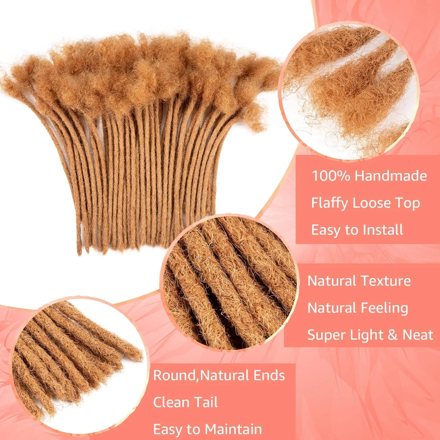 اکستنشن موی dreadlocks آفریقایی فرفری Teresa، گیره ای، 100% موی طبیعی انسان (12 اینچ، 5 گیره)